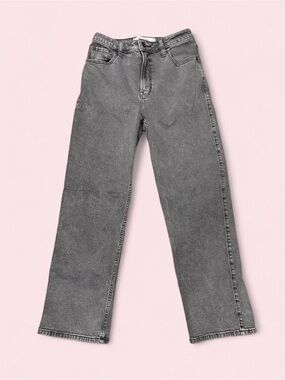 Hollister Ultra High Rise straight 90s dad Jean Washed Grey Denim Size 27 short